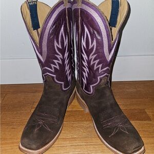 Men's Purple & Brown Western Boots